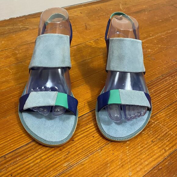 Kelsi Dagger Women’s Size 9 Brooklyn Rogan Sandals Blue Slingback Flats Suede - Picture 3 of 10